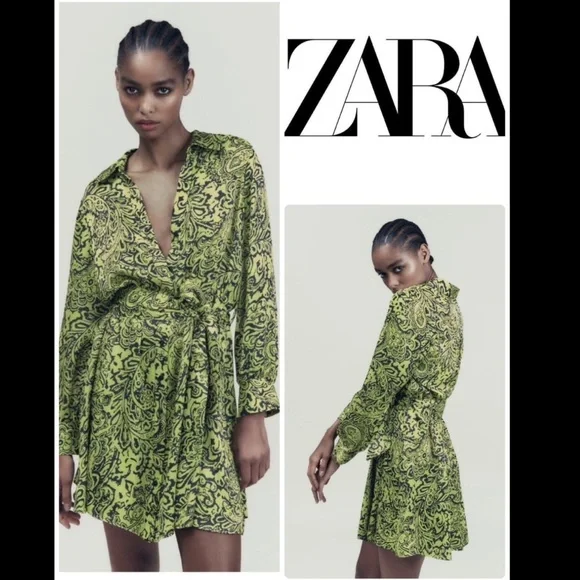 Zara | Dresses | Zara Printed Mini Dress | Poshmark